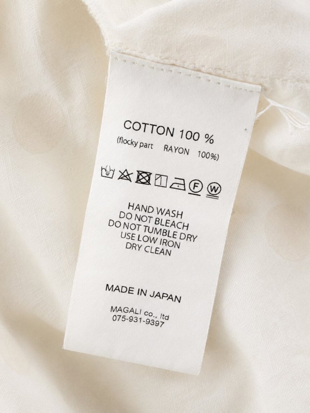 Magali Cotton Polka Dot Blouse High Neck Ruffle Sleeve Cream Japan - Picture 5 of 6
